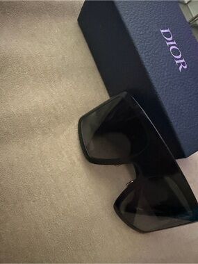 Dior Black Oversized Shield Sunglasses